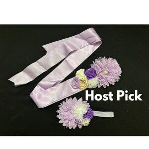 💗HOST PICK💗  Lavender Maternity Sash & Headband Set   7308  Handmade NWT Bouti